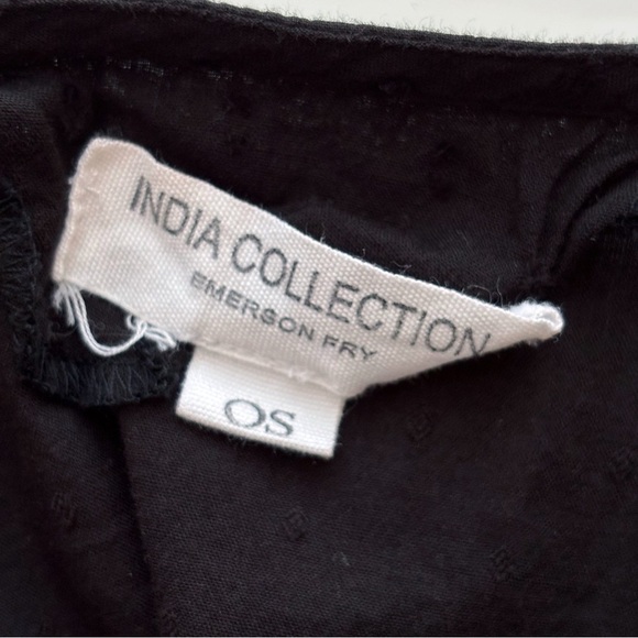 India Collection Emerson Fry Swiss Dot Blouse OS Black One Size - Picture 5 of 7